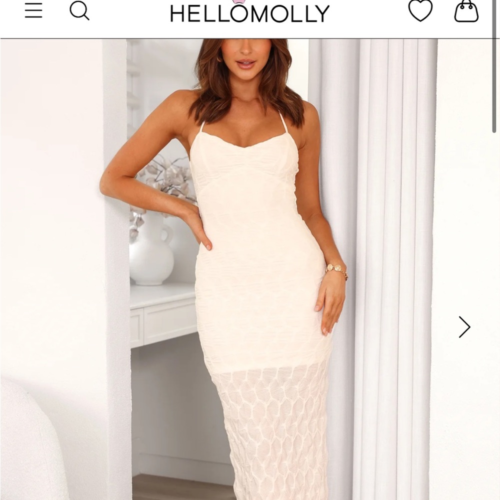 Hello Molly white dress Enter Your Era Halter Maxi Dress White - M

Size: M